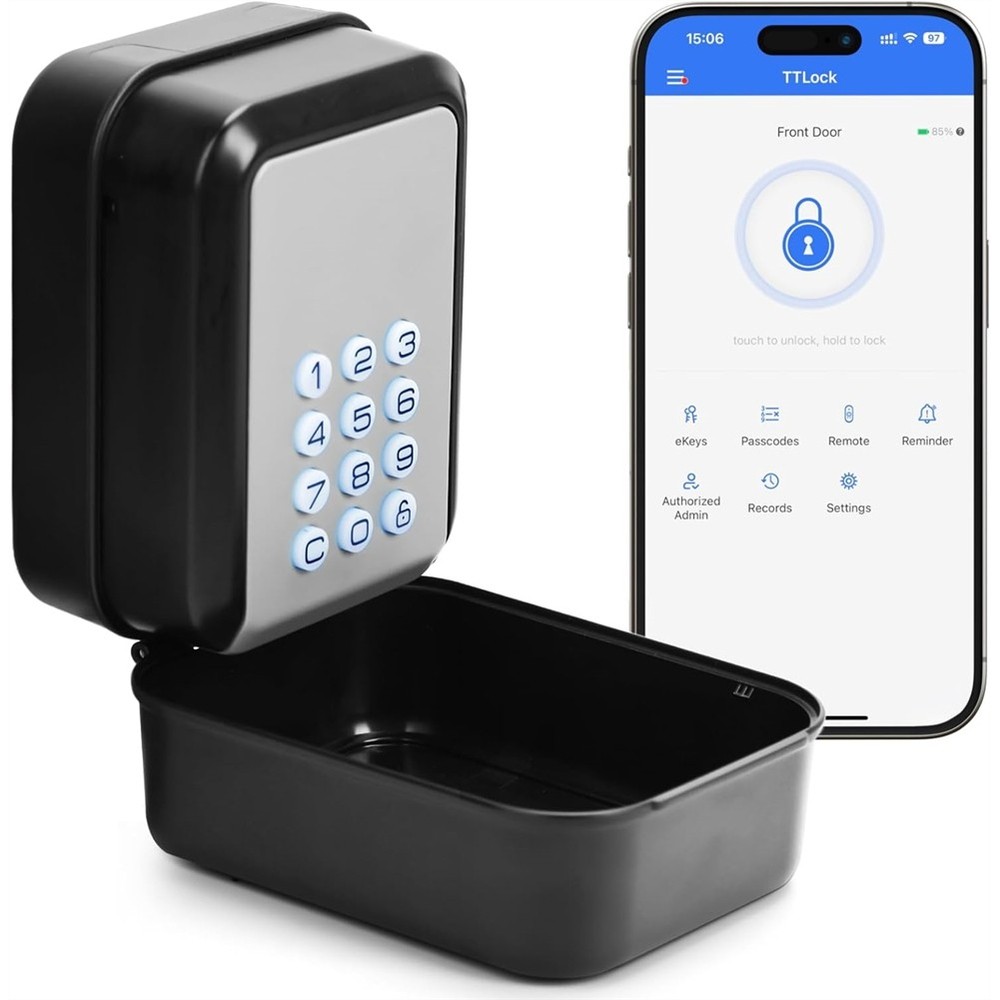Key Lock Box Electronic Bluetooth Lock Box with APP Control and PIN Code4985