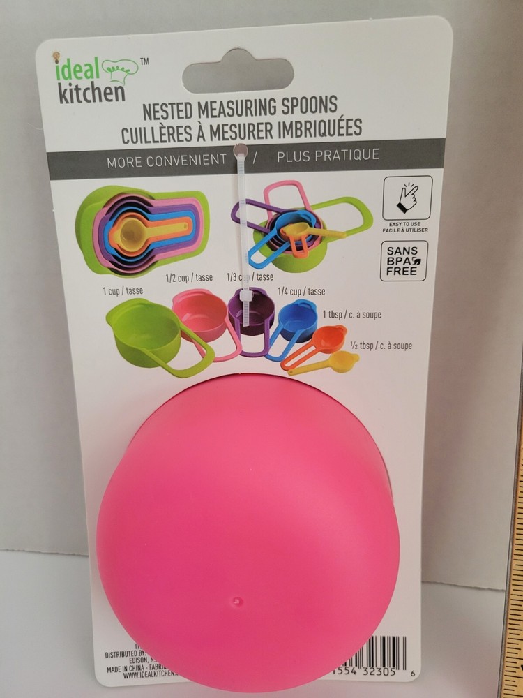 Ideal Kitchen Nested 6 pcs Measuring Cups & Spoons Set Multi-Color Plastic NEW