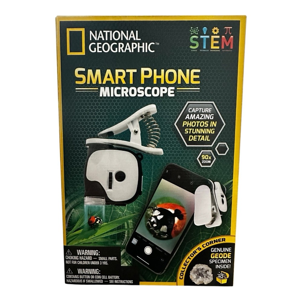 National Geographic Smart Phone Microscope New Open Box Complete STEM