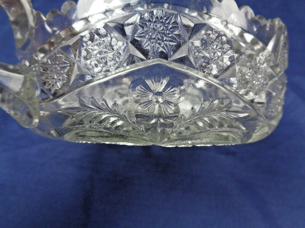 Vintage Crystal Candy Bowl - Floral Pattern