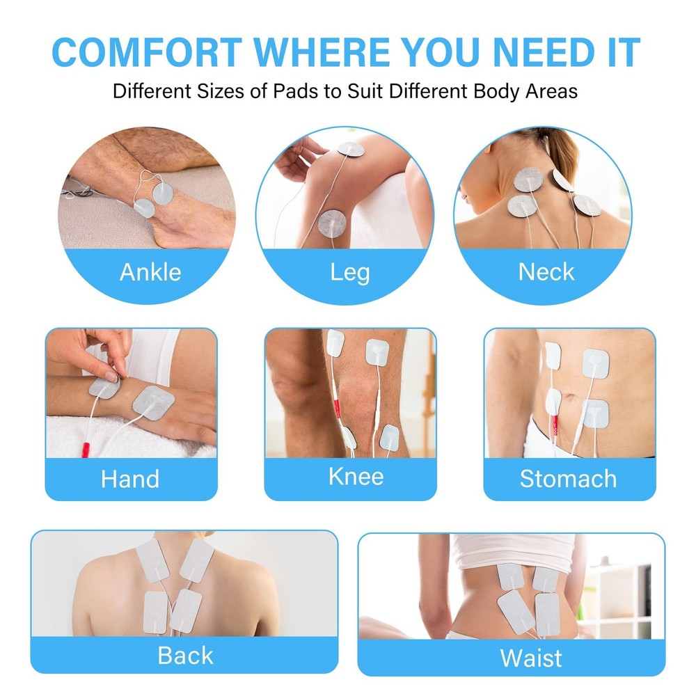 20 Unit Replacement Pads Assorted Sizes - Adhesive Electrode for Ten