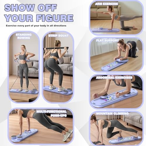 Pilates Reformer Multi-Function Pilates Board with Timer Counter，Portable