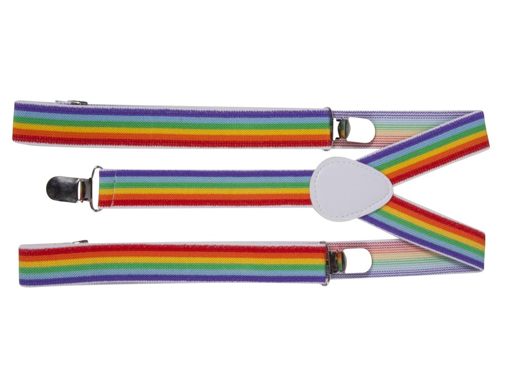 Rainbow Multi Color Elastic Suspenders