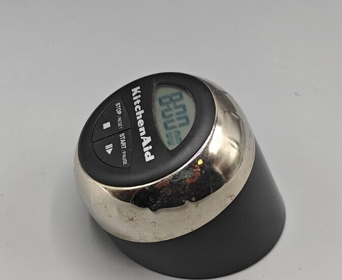 Kitchen Aid Digital Timer Black Chrome Cooking Rotating 9 Hours 59 Minutes