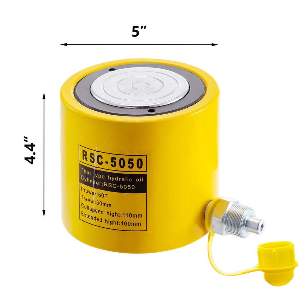 VEVOR 50T 2" Stroke Hydraulic Ram Cylinder Solid Single Acting Lifting Jack