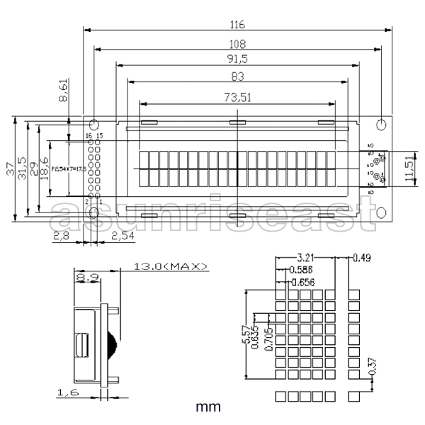 2002 20x2 Character LCD Display Module Blue Backlight for Arduino 5V