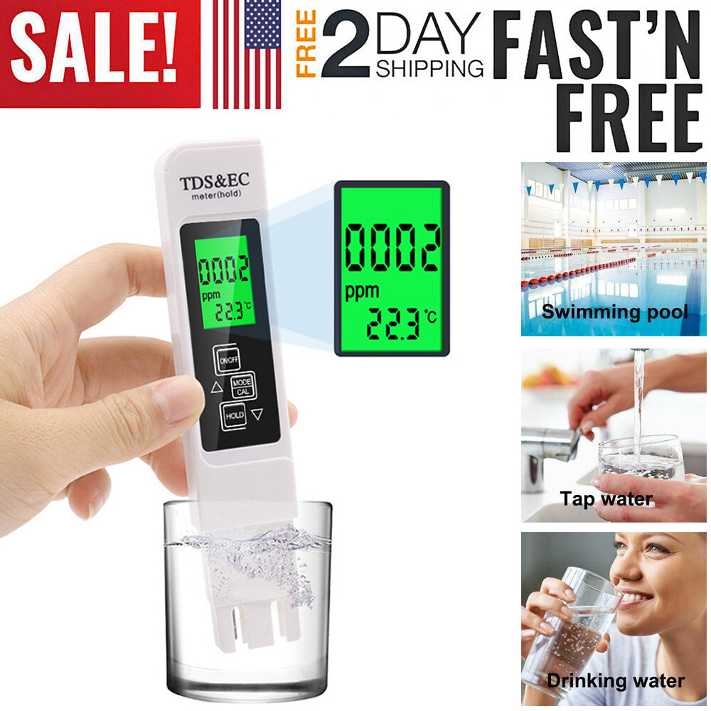 4in1 TDS Meter Digital Tester Water Quality Testing for Drinking Water 0-9990ppm
