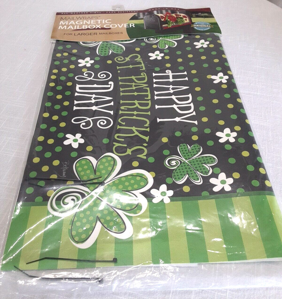 St.Patricks Day MAGNETIC MAILBOX COVER MAIL WRAPS Large NWT