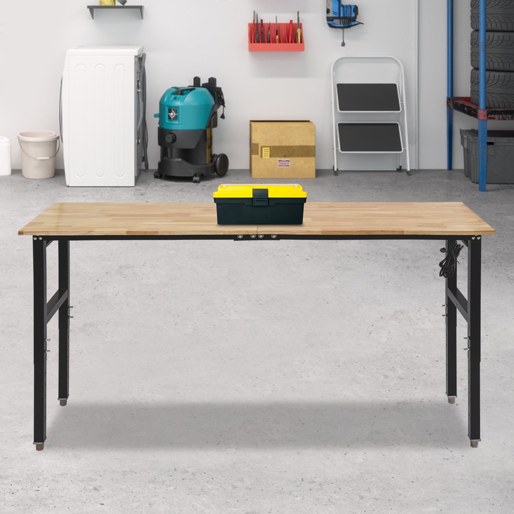 Modern Power Outlet Workbench, Height Adjustable, 2000 lbs Load, USB & Sockets