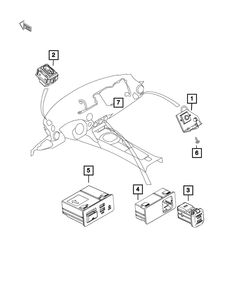 Genuine Mopar Audio Microphone Driver Side 68313047AA