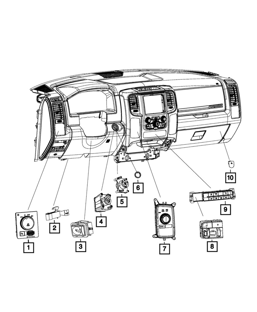 Genuine Mopar Instrument Panel Switch 68241382AA