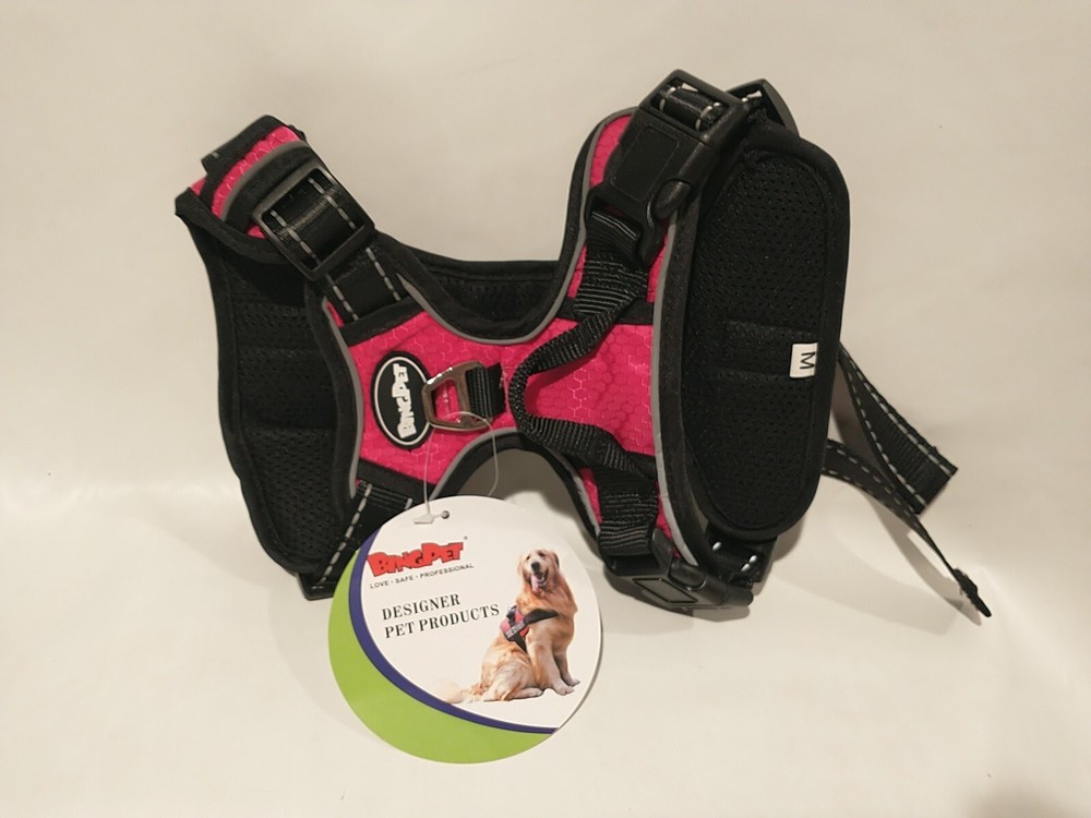 Bingpet Ba5042 pink Size Medium Reflective Adjustable Dog Soft Harness