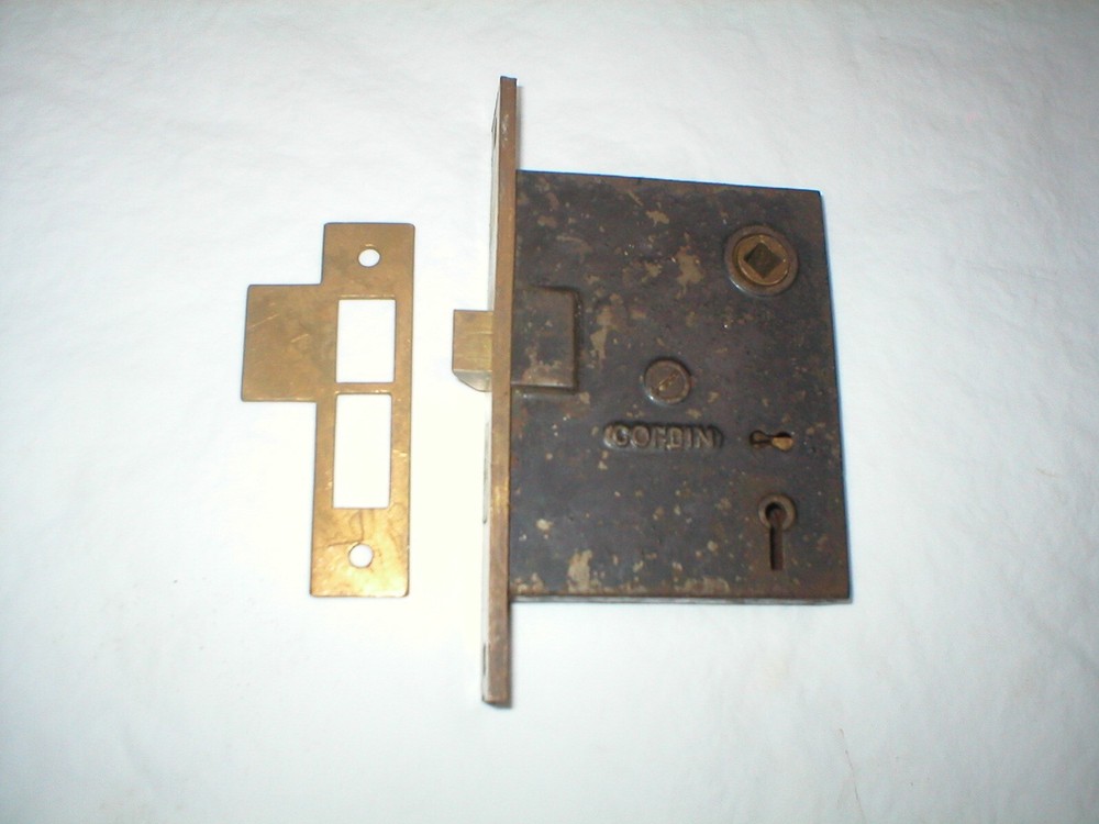 Antique Corbin Mortise Lock and Striker Plate