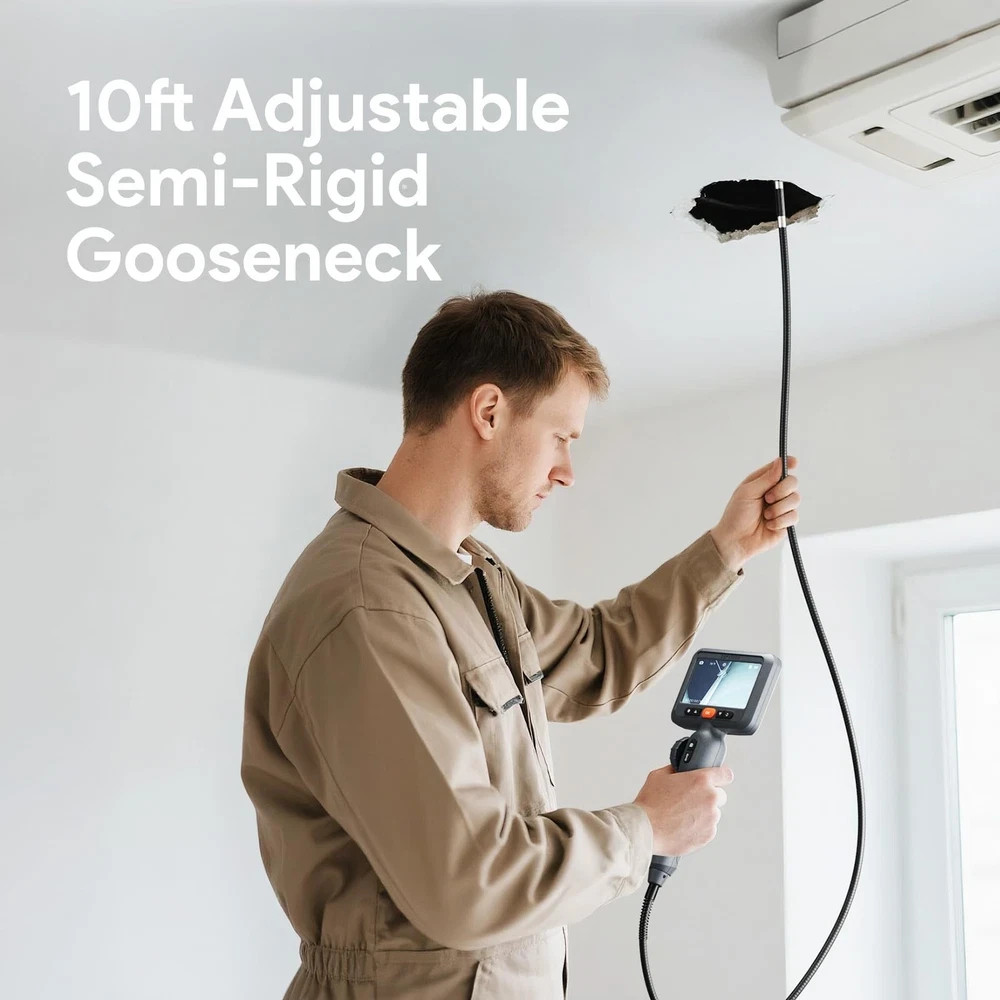 Articulating Endoscope Camera 10FT Dual Lens Flexible Cable DEPSTECH Light