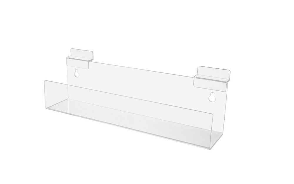 Display Rack Slatwall Wall Mount 12" J Shelf Floating Effect