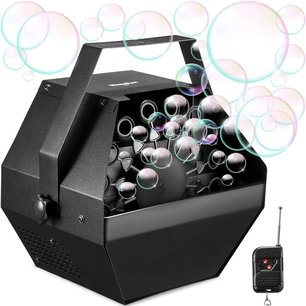 Bubble Machine 750ML Remote Control Metal Bubble Blower, Automatic Party Maker