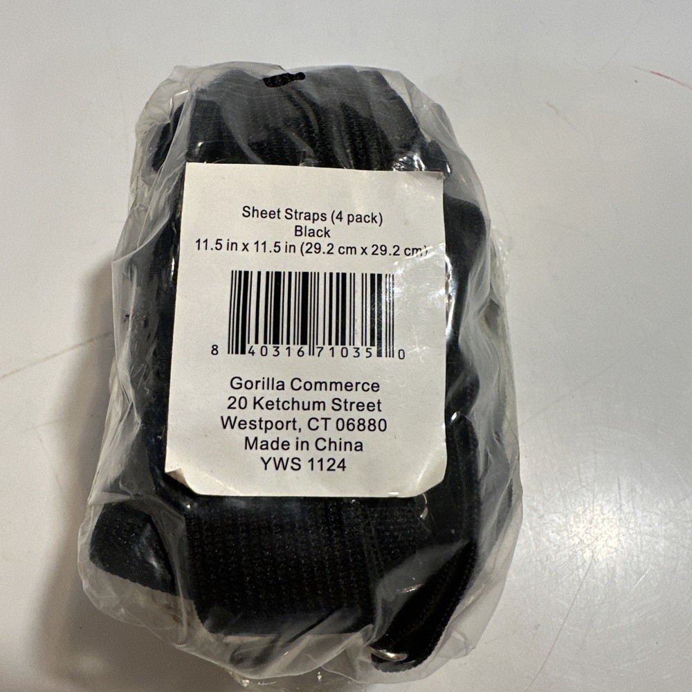 Sheet Straps 4 Pack 11.5” X 11.5” Black