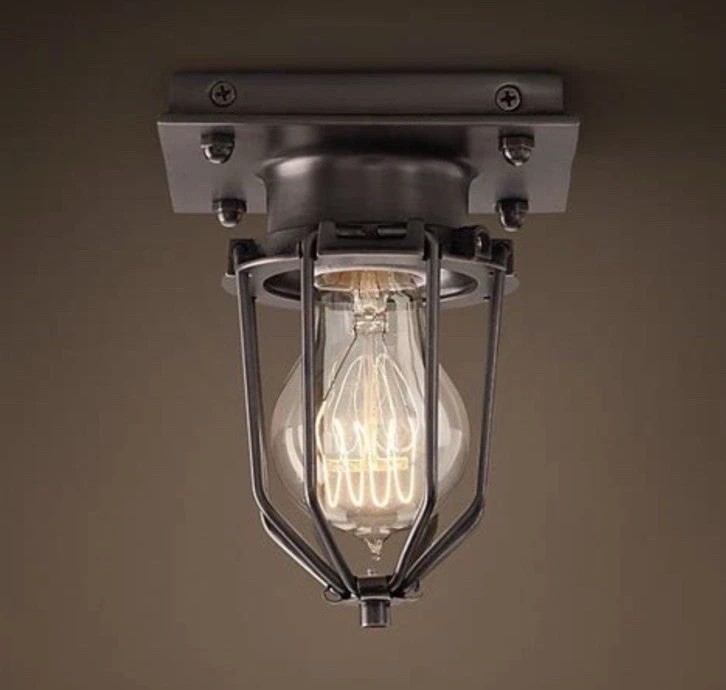 Restoration Hardware Metropolitan Railway Flush-mount Ceiling Light Bronze)