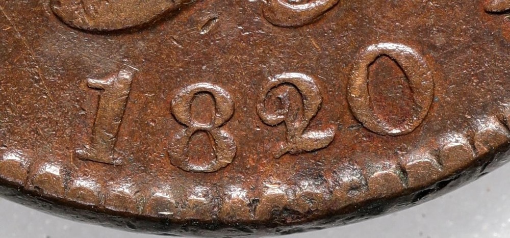 1820/19 Coronet Head Large Cent, N-1