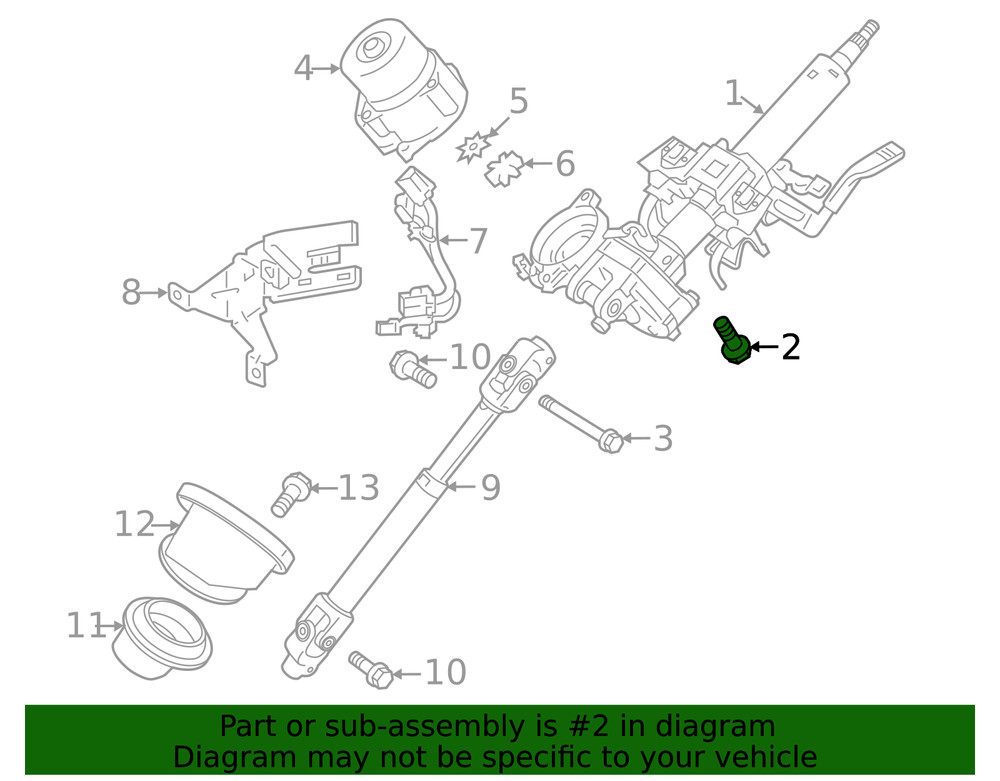 Genuine Mitsubishi Steering Column Upper Bolt MU000236