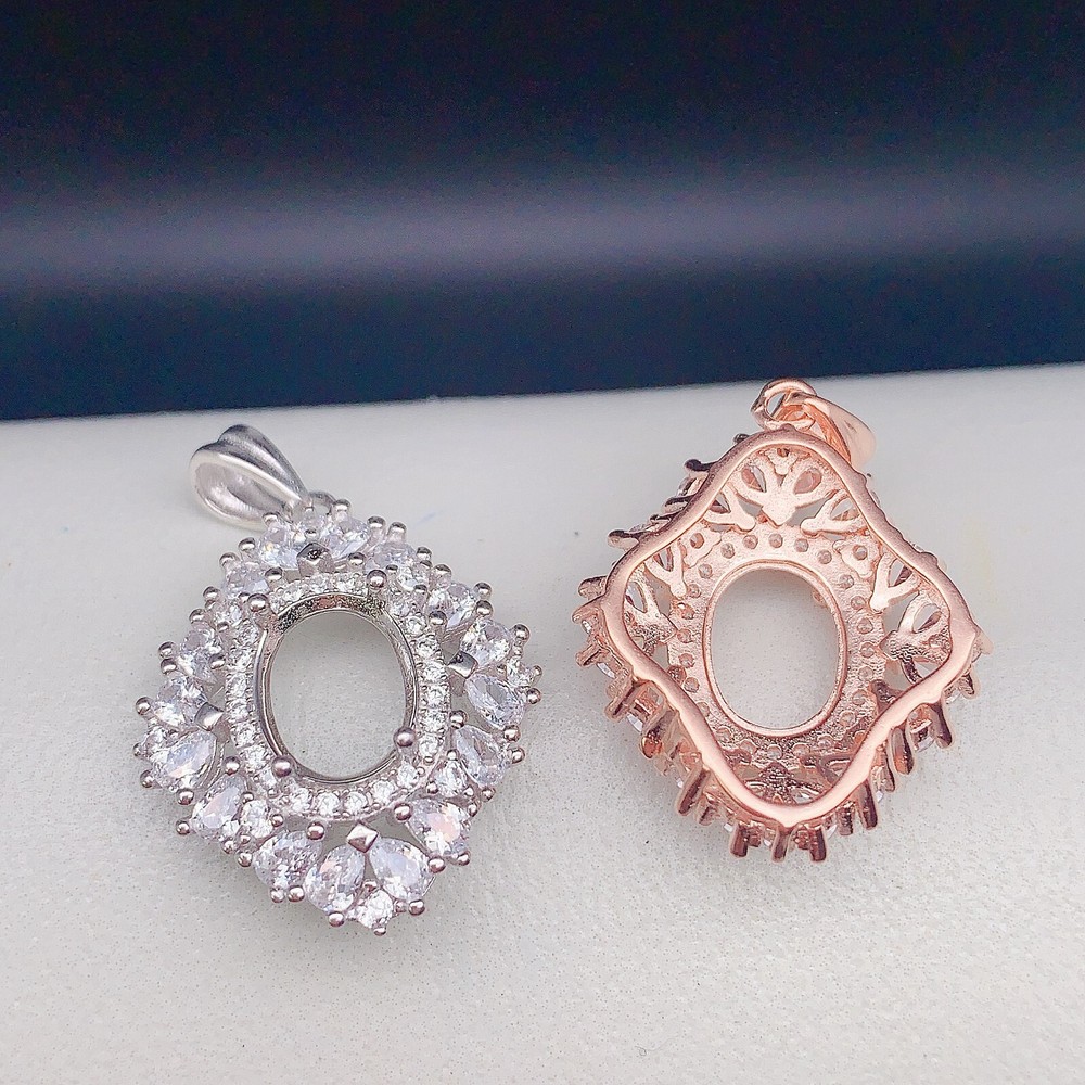 Silver 925 pendant empty setting, DIY blank setting YD06