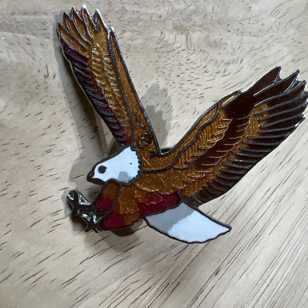 Vintage Eagle Enamel Metal Pinback