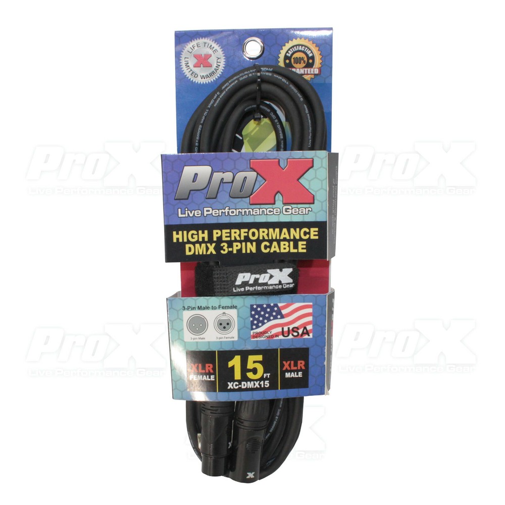 10 ProX 3 Pin 15 ft DMX High Performance Lighting Cable - Data Cable