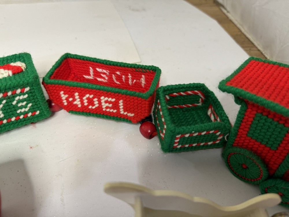 Christmas decor lot train Nantucket sled