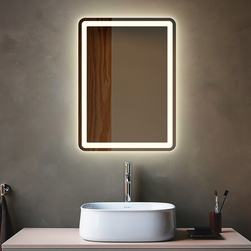 Rectangle LED Bathroom Mirror Luxury Vanity 20" X 28"