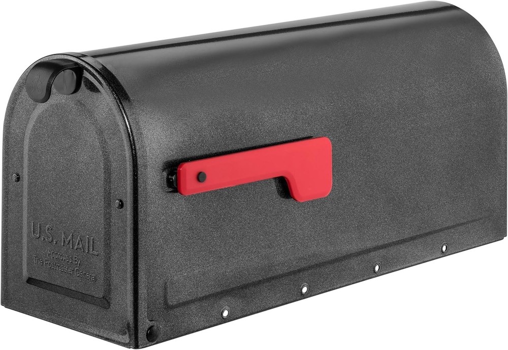 Sleek Medium Pewter Mailbox - Post Mounted, Rust Resistant with Address Display