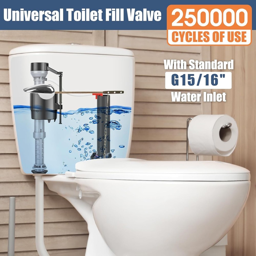 Universal Toilet Flusher Replacement Kit, Water-Saving & Height Adjustable