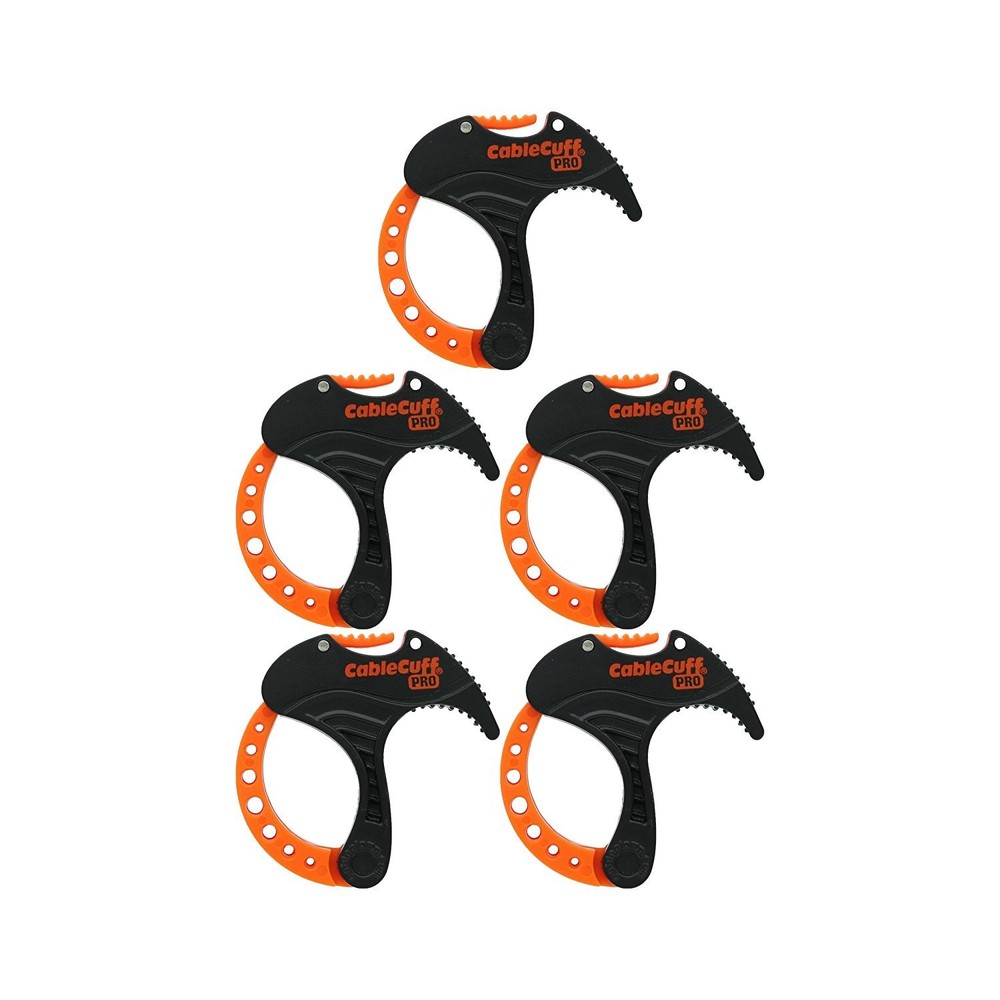 PRO (5 Pack: 5x Small 1 Inch Diameter) Adjustable, Reusable, Cable Tie Replac...