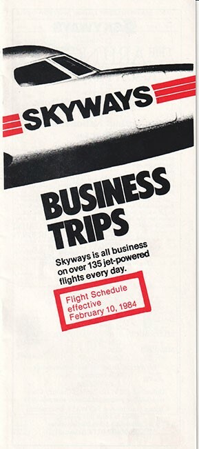 Skyways timetable 1984/02/10