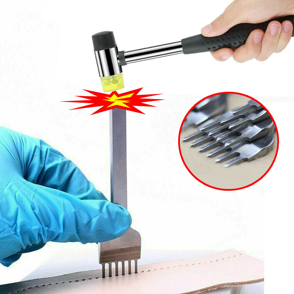 4Pcs Leather Hole Punch Chisel Leather Craft Stitching Tools 3/4/5mm Set