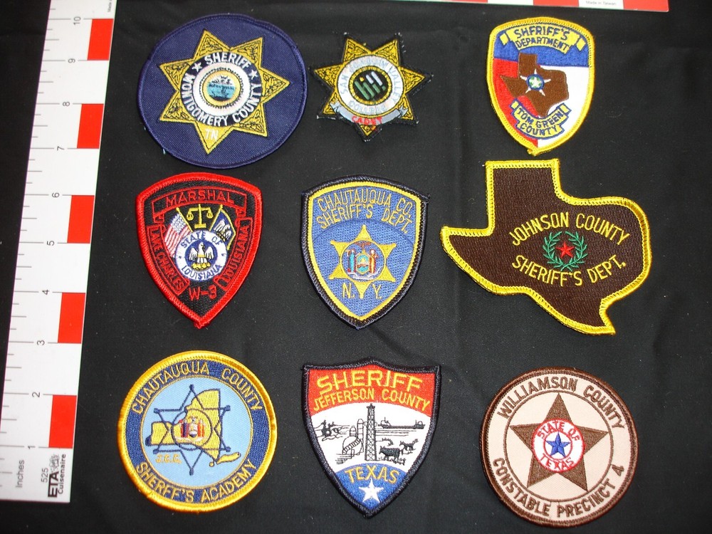 police sheriff security vintage patch set