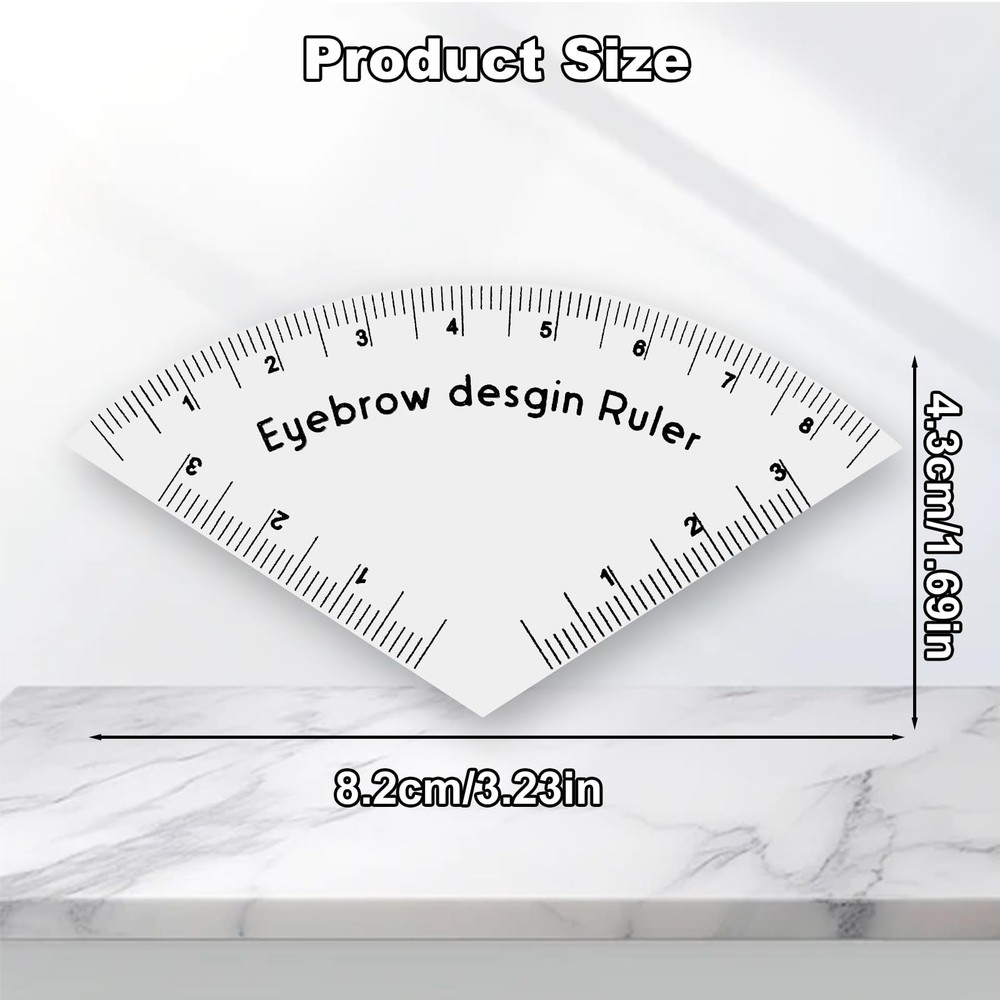 2Pcs Fast Drawing Eyebrow Design Ruler Mapping Tool, Brow Shaping Template Se...