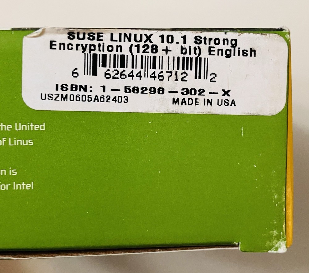 SUSE Linux 10.1 Strong Encryption Box Set 7-Disc CD/DVD + Manual Novell Complete