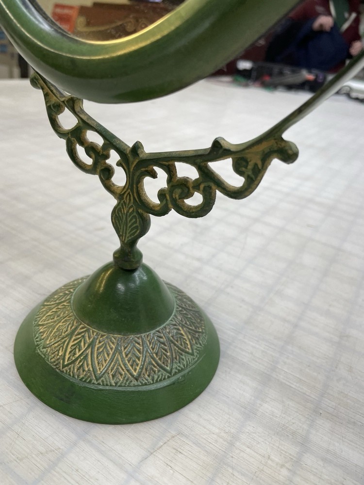 Vintage Brass Tilting Vanity Table Standing Mirror Frame