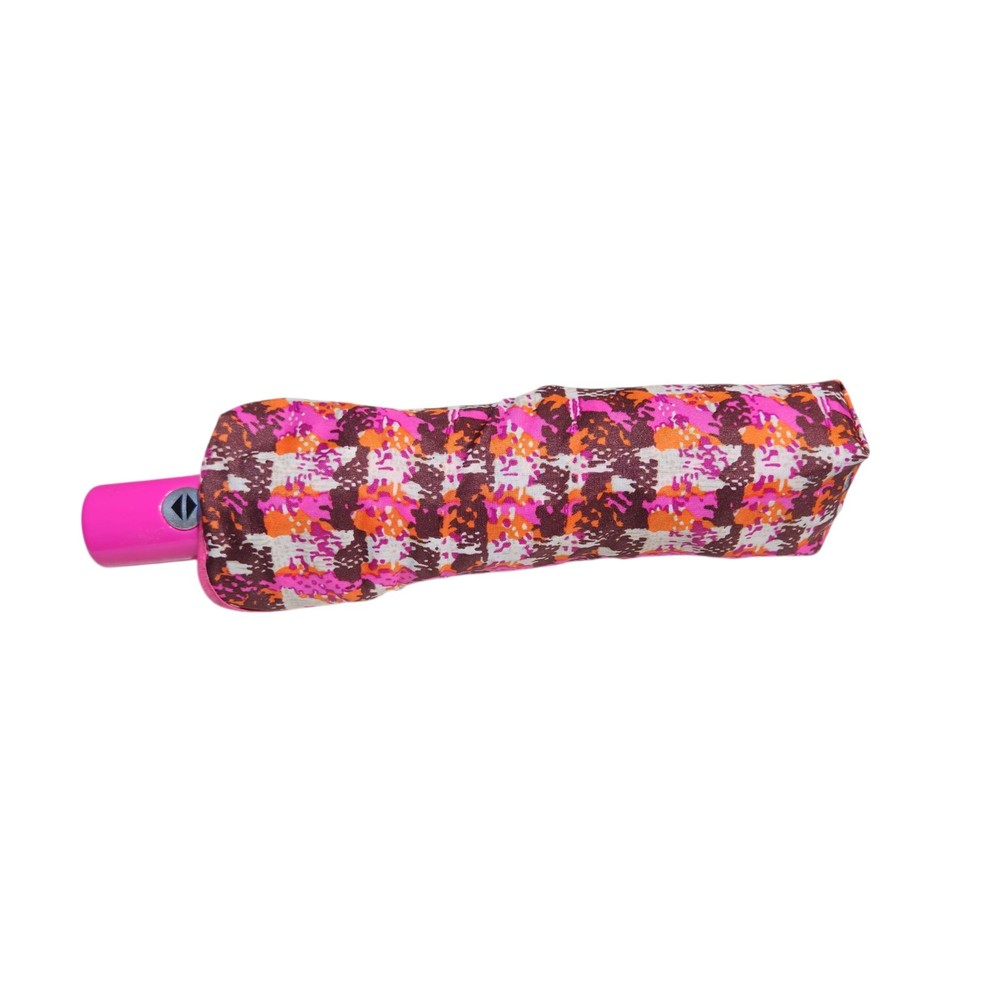 Vera Bradley Compact Umbrella Pink Houndstooth Pattern Automatic Release
