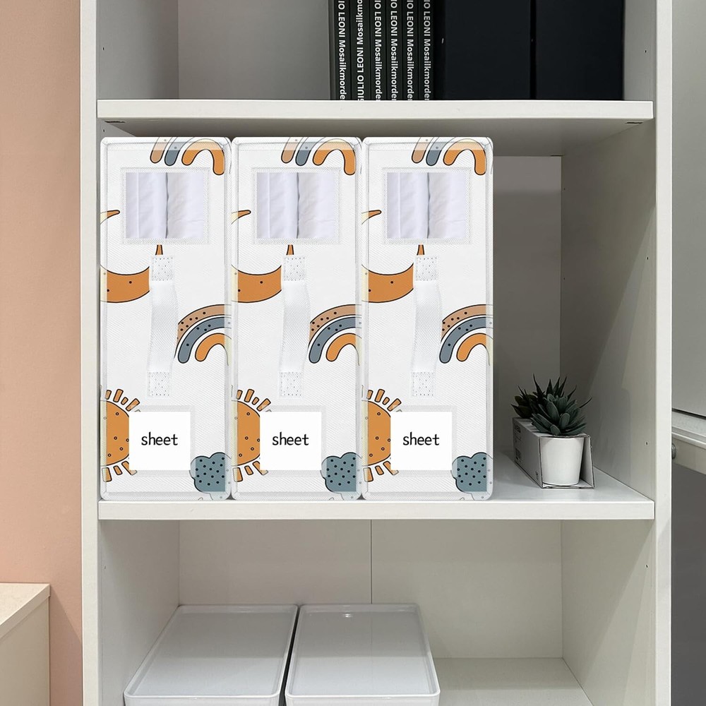 4 Pack Sheet Organizers Foldable Storage Boxes Queen King