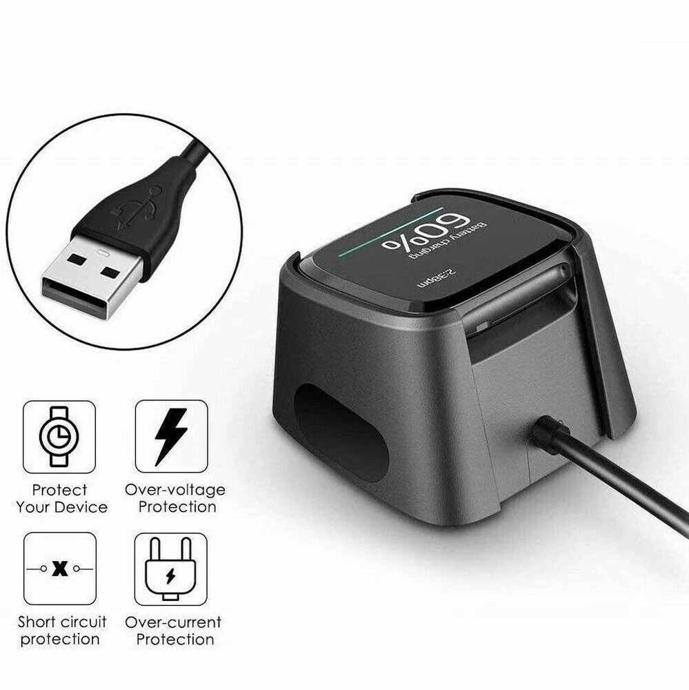 For Fitbit Versa / Versa Lite / Versa 2 USB Charger Charging Power Dock Cradle