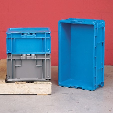 Orbis Nxo2415-9 Blue Solid & Stackable Straight Wall Storage Container, 10.6