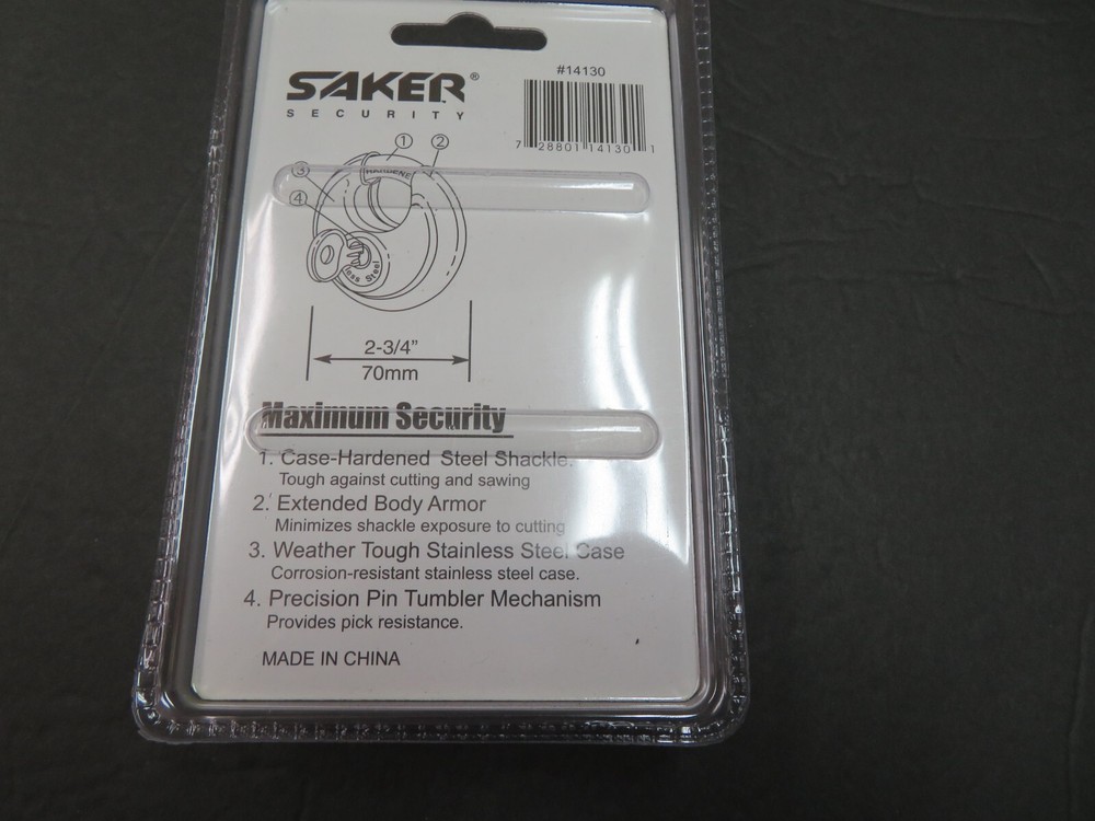 Lot 8 Saker 70mm Disc Pad Lock Locks / Keyed Same
