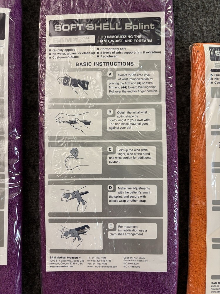 SAM Medical Products Soft Shell Splints Lot