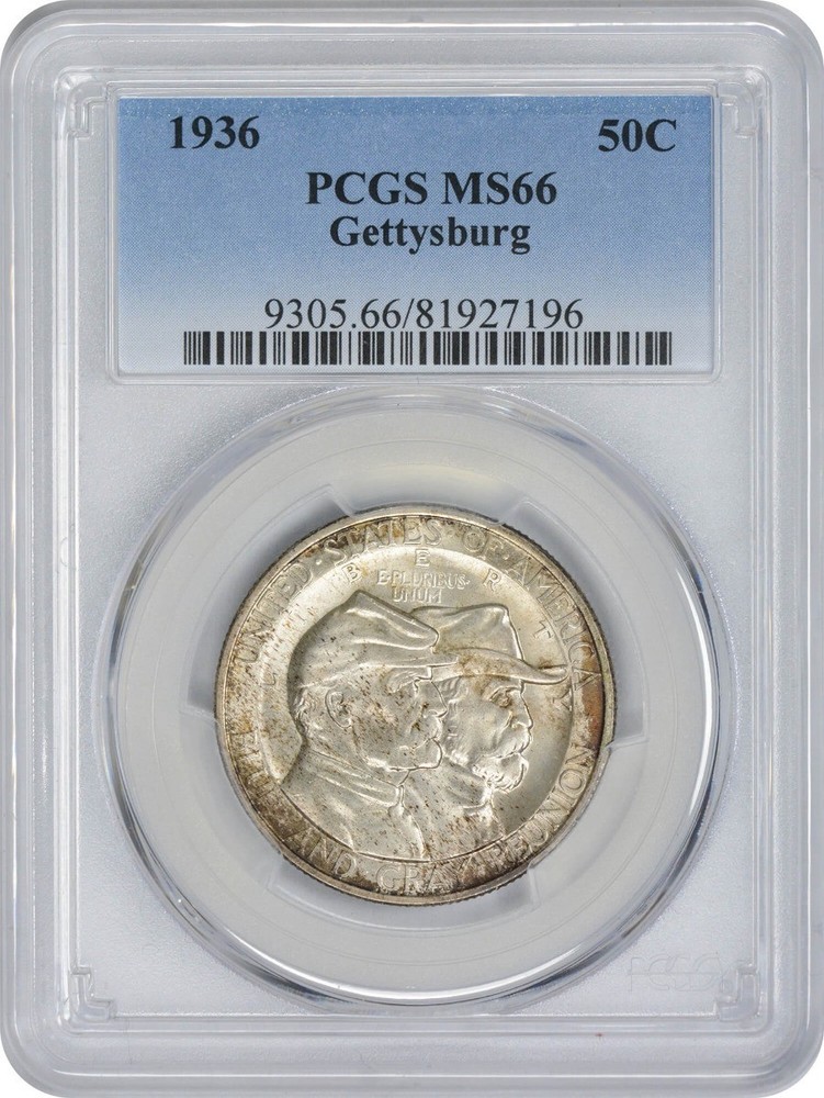 1936 Gettysburg Commemorative Silver Half MS66 PCGS