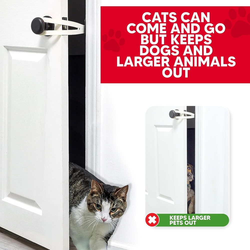 Cat Door Holder Latch - Bright White Alternative Standard,