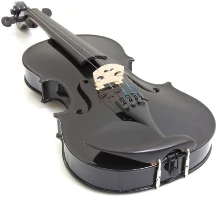 Mendini 16"MA-Black Solid Wood Viola with Case, Bow, Rosin, Bridge & Strings-