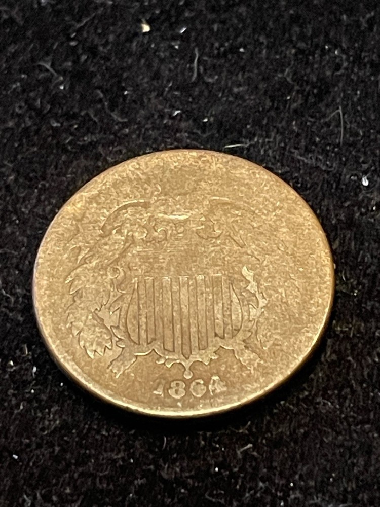 1864 TWO CENT PIECE - US Coin Ungraded            b