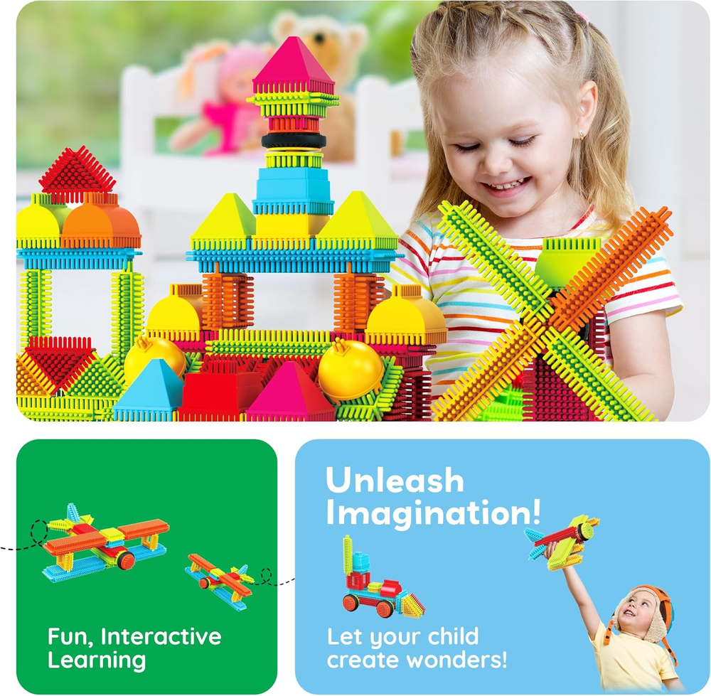 120Pcs Hedgehog Interlocking Building Blocks Tiles Construction Toy Set Learning