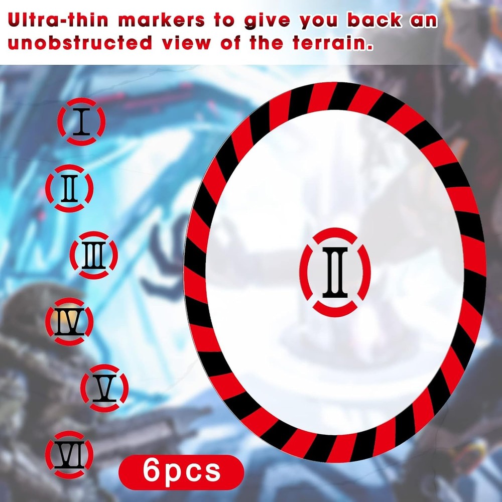 Libima 6 Pcs Objective Point Markers Round PVC Objective Marker Gaming